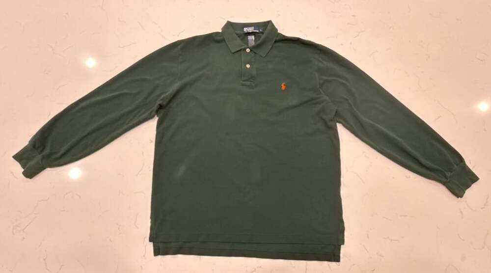 Polo Ralph Lauren Long Sleeve Polo Shirt Size L Green Cotton